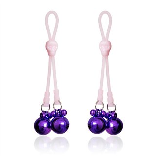 Nipple Clamps Skulls and Ring Bells Silicone and Metal Pink/Purple - 843658379440 - Teknashop Ltd