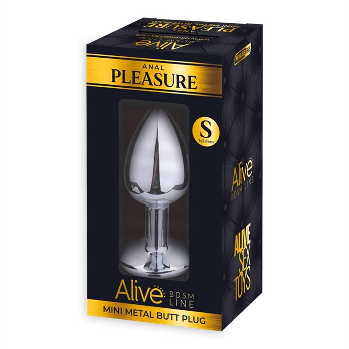 Butt Plug with Black Jewel Size S - A-70089 - Teknashop Ltd