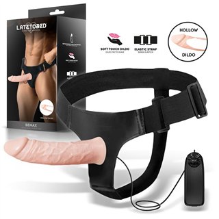 Bemax Detachable Strap-On with Hollow Dildo, Vibration and Remote Control - LT-748 - Teknashop Ltd