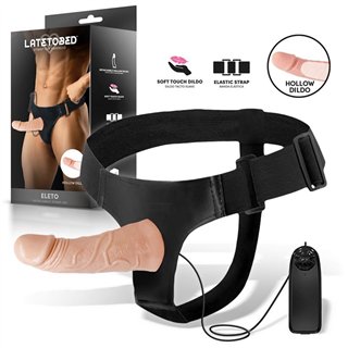 Eleto Detachable Strap-On with Hollow Dildo, Vibration and Remote Control - LT-745 - Teknashop Ltd