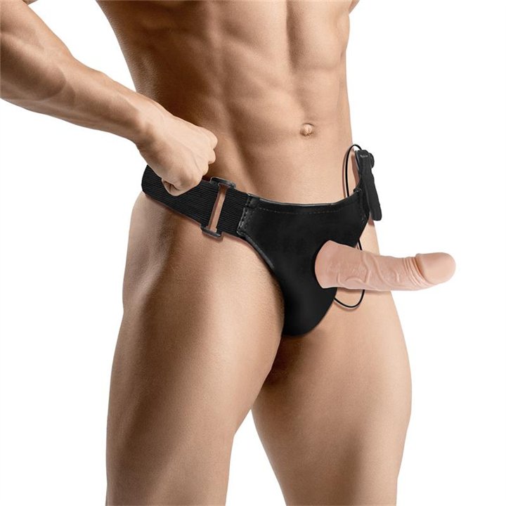 Eleto Detachable Strap-On with Hollow Dildo, Vibration and Remote Control - LT-745 - Teknashop Ltd