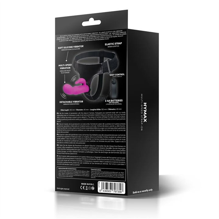 Hymax Strap-On Harness Multi-Speed Vibe with Rabbit and Remote Control - LT-735 - Teknashop Ltd