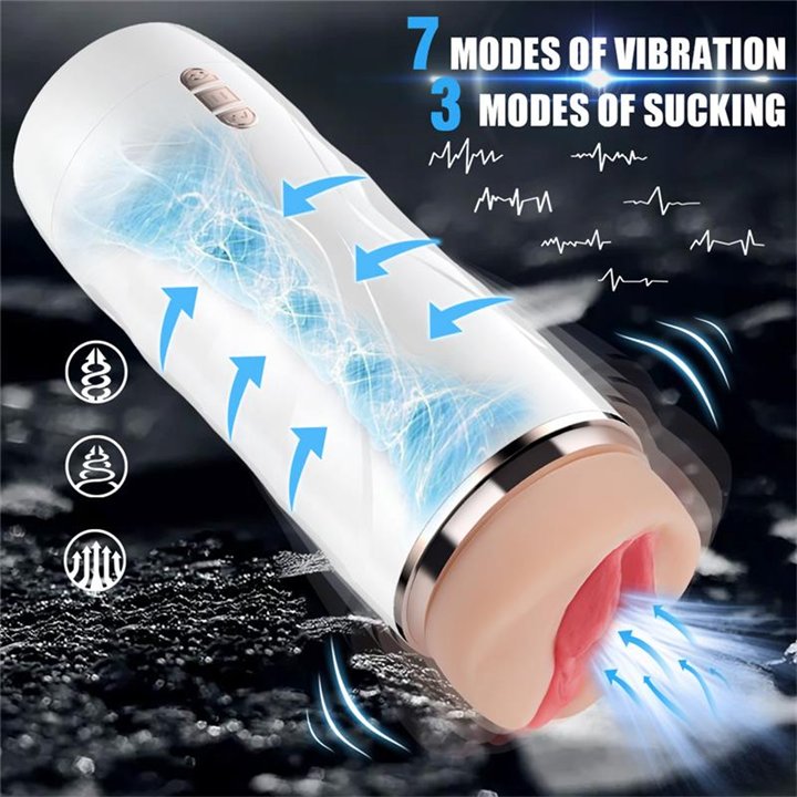 Riley Automatic Male Masturbator Vibration and Suction - SQ-MA70064 - Teknashop Ltd