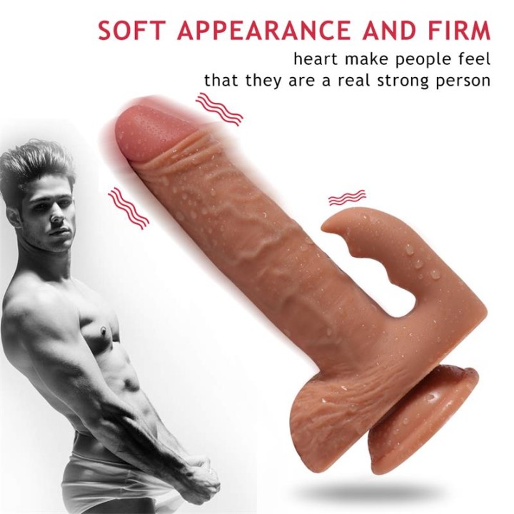 Austin Dildo with 10 Modes of Vibration and Clitoris Stimulator - SQ-WBL10034-V - Teknashop Ltd
