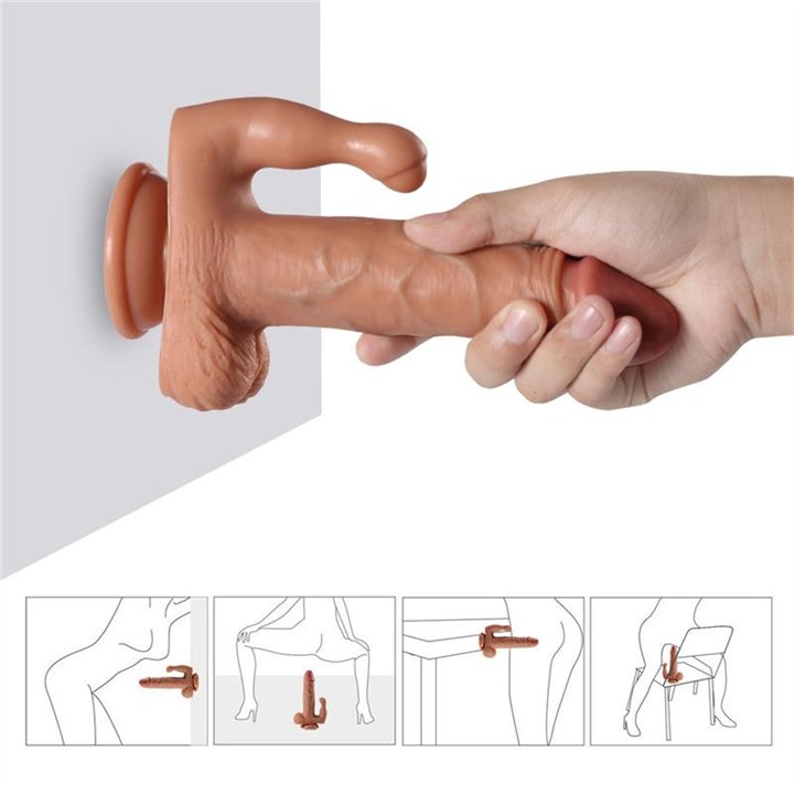 Brody Dildo with 20 Modes of Vibration and Clitoris Stimulator - SQ-WBL10035-V - Teknashop Ltd