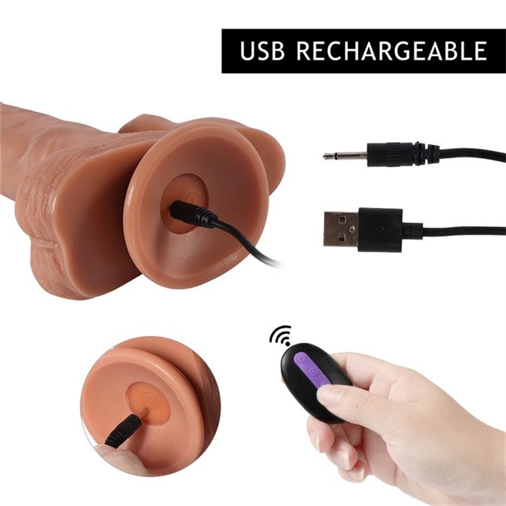 Brody Dildo with 20 Modes of Vibration and Clitoris Stimulator - SQ-WBL10035-V - Teknashop Ltd