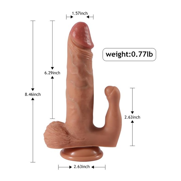 Brody Dildo with 20 Modes of Vibration and Clitoris Stimulator - SQ-WBL10035-V - Teknashop Ltd