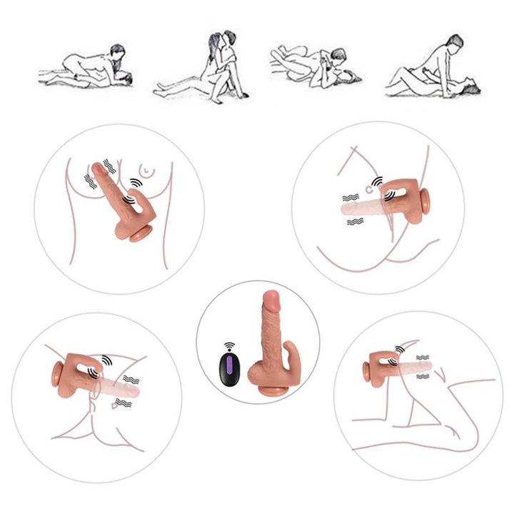 Haydon Dildo with 20 Modes of Vibration and Clitoris Stimulator - SQ-WBL10037-V - Teknashop Ltd