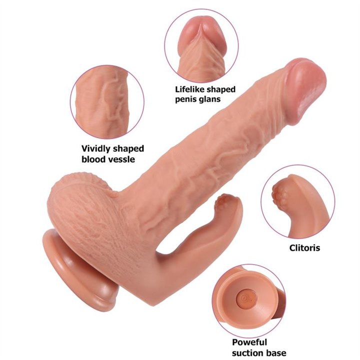 Haydon Dildo with 20 Modes of Vibration and Clitoris Stimulator - SQ-WBL10037-V - Teknashop Ltd