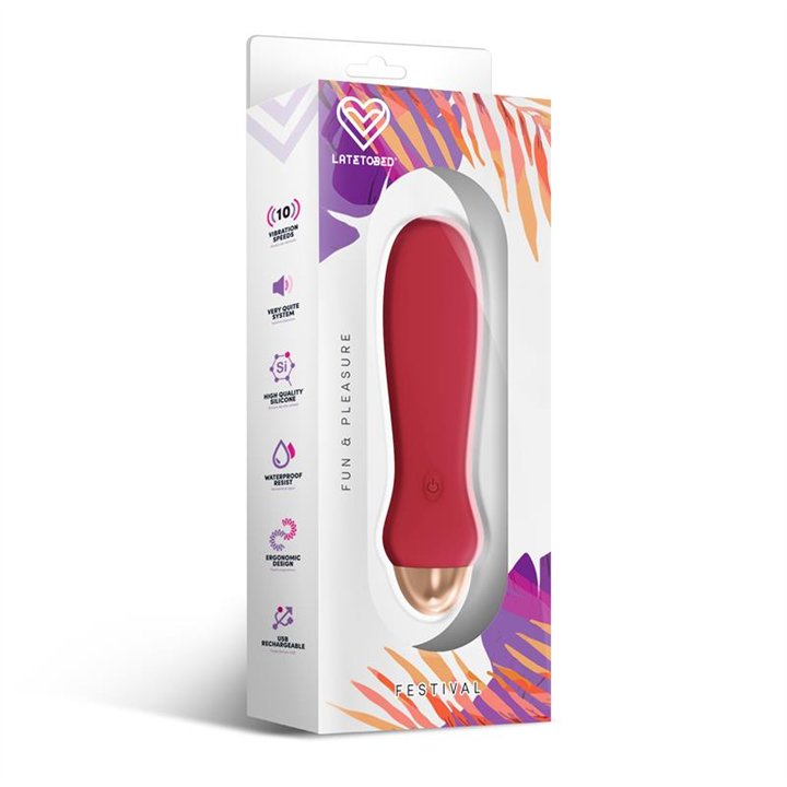 Luxo Stimulator 10 Speeds Rust Red - LTB-429 - Teknashop Ltd