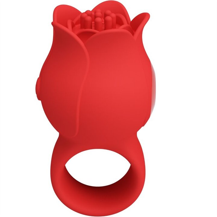 PRETTY LOVE - JAE ROSE SHAPED FINGER VIBRATOR 10 VIBRATIONS RED - D-242464 - Teknashop Ltd