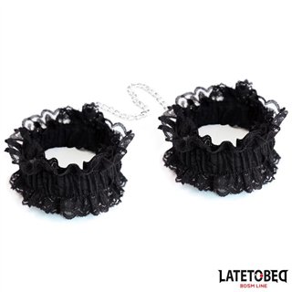 Lace Elastic Wrist Restraints Black - 8436615007097 - Teknashop Ltd