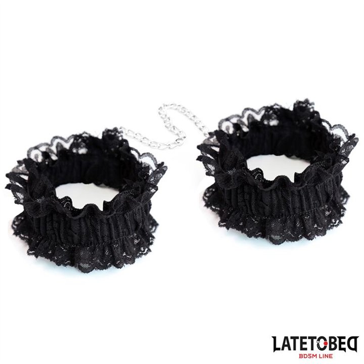 Lace Elastic Wrist Restraints Black - 8436615007097 - Teknashop Ltd