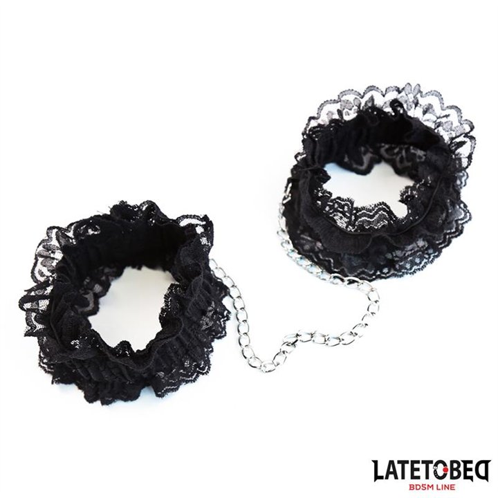 Lace Elastic Wrist Restraints Black - 8436615007097 - Teknashop Ltd