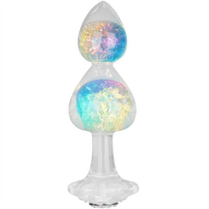 Gemoria Silicone Butt Plug with Crystal Sphere Multicolor - LO-LV420012 - Teknashop Ltd