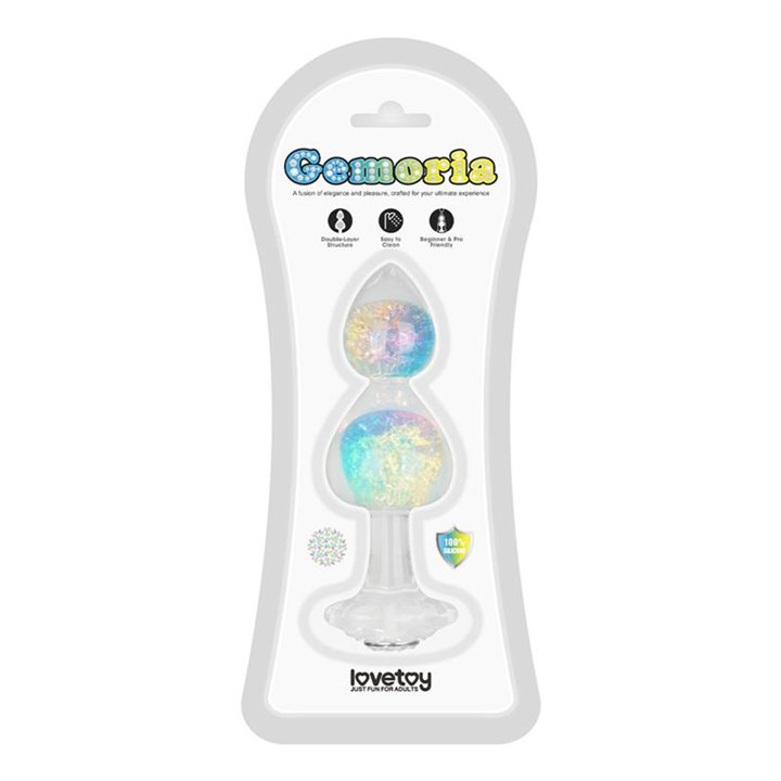 Gemoria Silicone Butt Plug with Crystal Sphere Multicolor - LO-LV420012 - Teknashop Ltd
