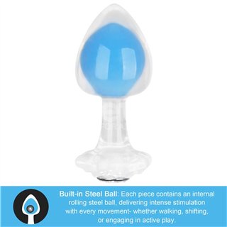 Gemoria Silicone Butt Plug Internal Steel Ball Glow in the Dark - LO-LV420021 - Teknashop Ltd
