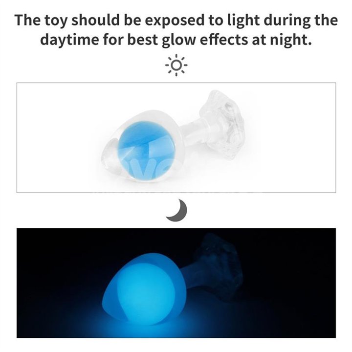 Gemoria Silicone Butt Plug Internal Steel Ball Glow in the Dark - LO-LV420021 - Teknashop Ltd