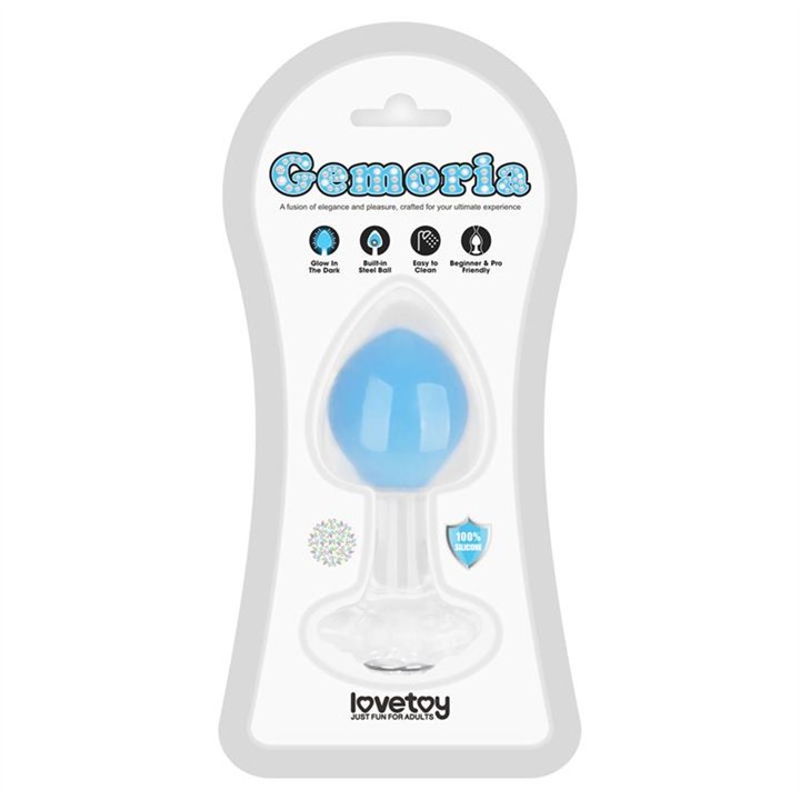 Gemoria Silicone Butt Plug Internal Steel Ball Glow in the Dark - LO-LV420021 - Teknashop Ltd