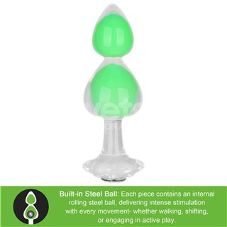 Gemoria Silicone Butt Plug Internal steel ball Glow in Dark - LO-LV420022 - Teknashop Ltd