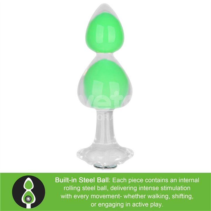 Gemoria Silicone Butt Plug Internal steel ball Glow in Dark - LO-LV420022 - Teknashop Ltd