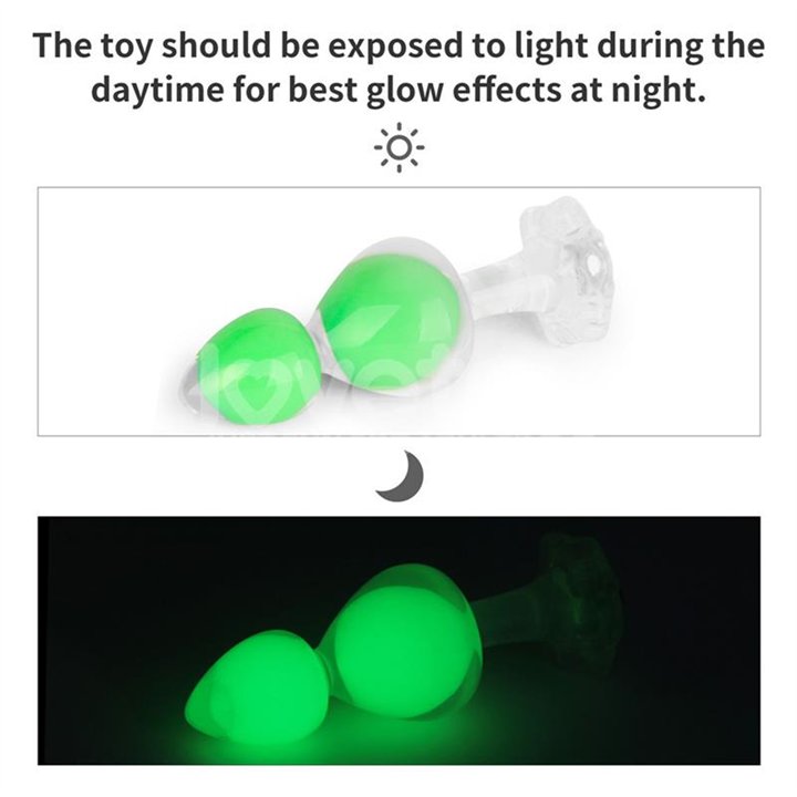 Gemoria Silicone Butt Plug Internal steel ball Glow in Dark - LO-LV420022 - Teknashop Ltd