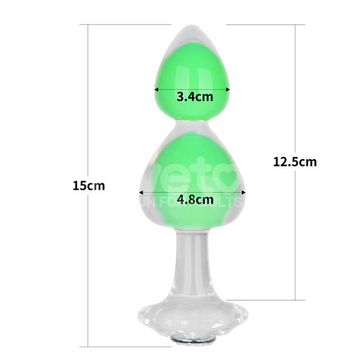Gemoria Silicone Butt Plug Internal steel ball Glow in Dark - LO-LV420022 - Teknashop Ltd