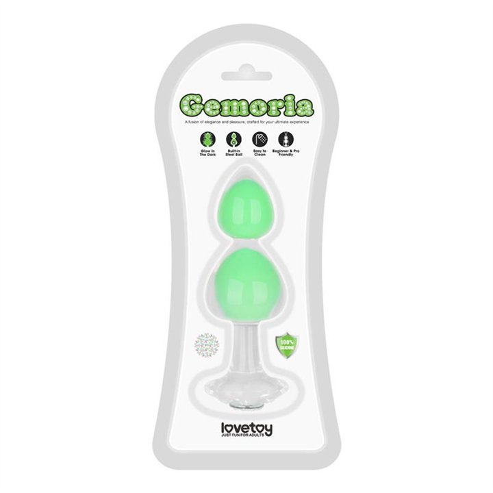 Gemoria Silicone Butt Plug Internal steel ball Glow in Dark - LO-LV420022 - Teknashop Ltd