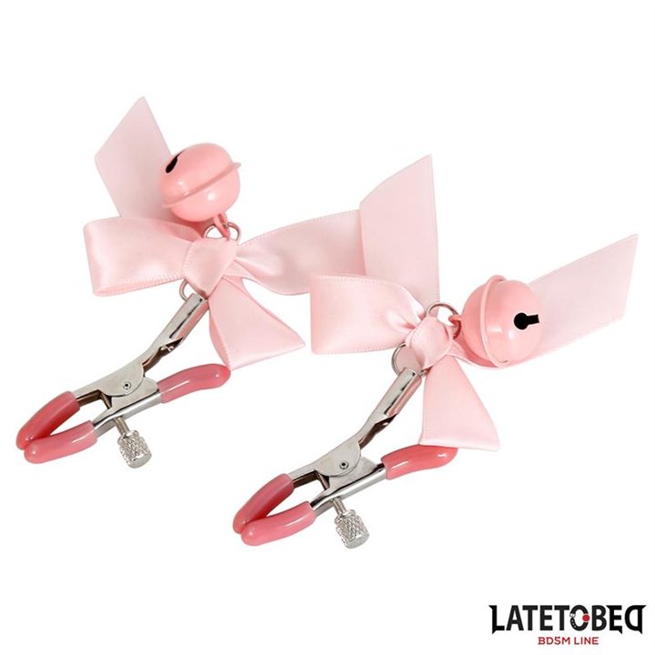 Pink Bow Nipple Clamps with Bell - 8436615007547 - Teknashop Ltd