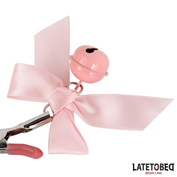 Pink Bow Nipple Clamps with Bell - 8436615007547 - Teknashop Ltd