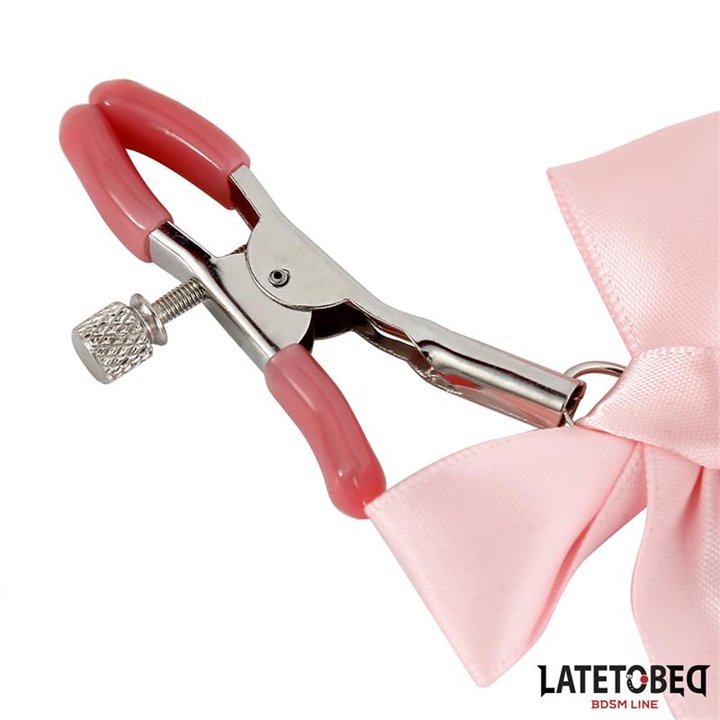 Pink Bow Nipple Clamps with Bell - 8436615007547 - Teknashop Ltd