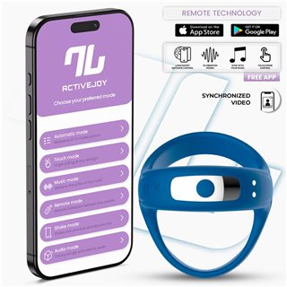 Rank Vibrating Ring with App Blue - IN-669 - Teknashop Ltd