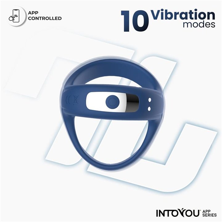 Rank Vibrating Ring with App Blue - IN-669 - Teknashop Ltd