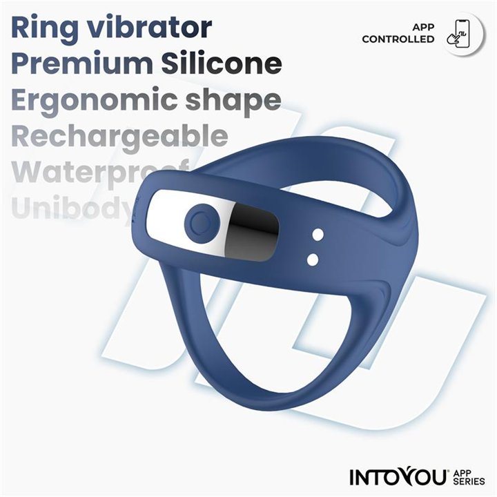 Rank Vibrating Ring with App Blue - IN-669 - Teknashop Ltd