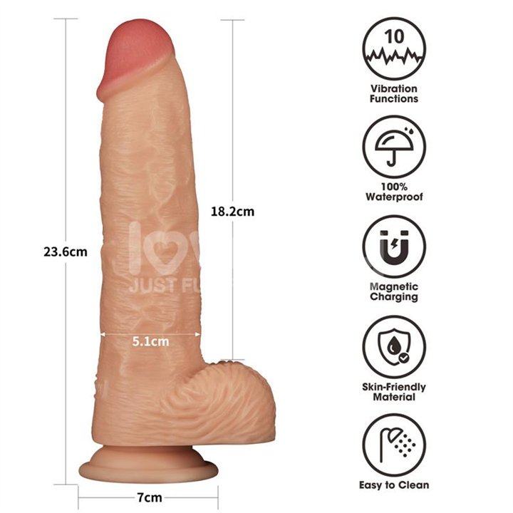 Power Basics Dildo with Vibration 9.5 - LO-LV111205 - Teknashop Ltd
