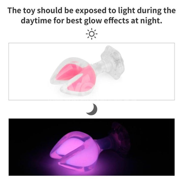 Gemoria Silicone Butt Plug dual crescent-shaped tip Glow Dark - LO-LV420023 - Teknashop Ltd