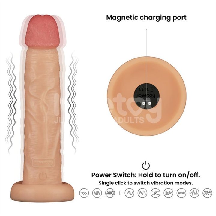 Power Basics Dildo with Vibration 10 - LO-LV111206 - Teknashop Ltd