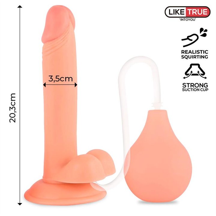 Squirtz Squirting Realistic Dildo 8 - 20.3 cm - LT-805 - Teknashop Ltd
