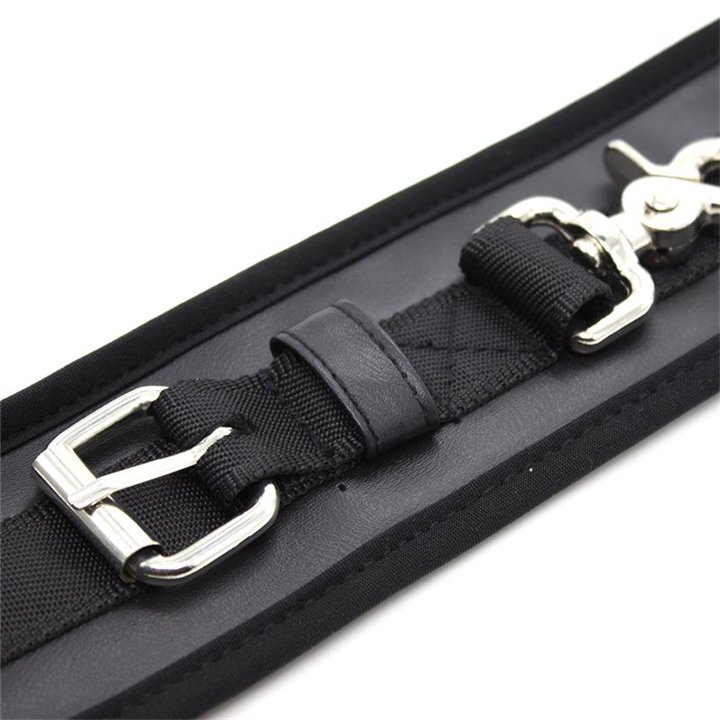 Leather Handcuffs with Big Hoops Black - 843658379448 - Teknashop Ltd