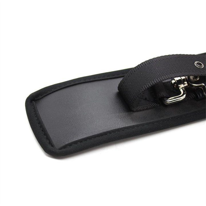 Leather Handcuffs with Big Hoops Black - 843658379448 - Teknashop Ltd