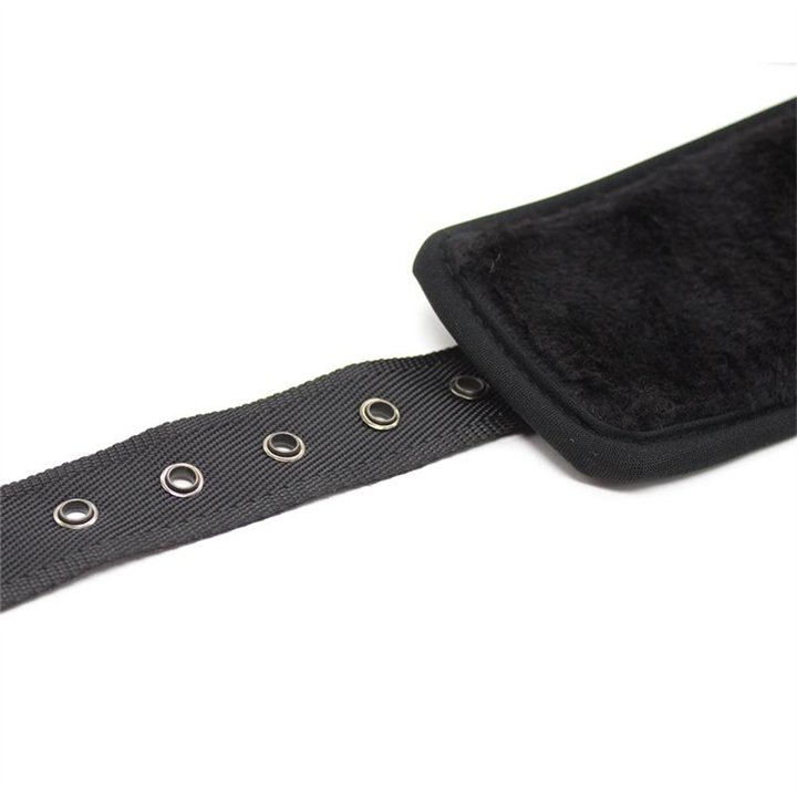 Leather Handcuffs with Big Hoops Black - 843658379448 - Teknashop Ltd