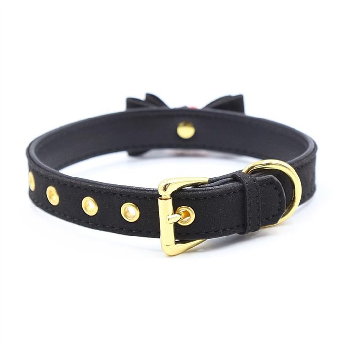 Collar with Bow and Rattle 44 cm Black/Red - 843658379340 - Teknashop Ltd