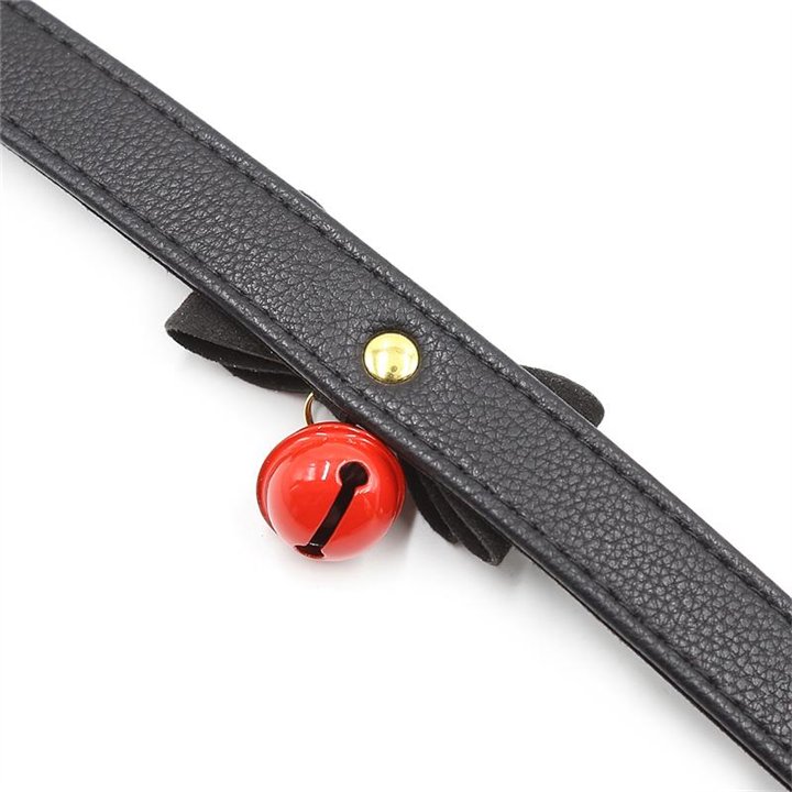 Collar with Bow and Rattle 44 cm Black/Red - 843658379340 - Teknashop Ltd