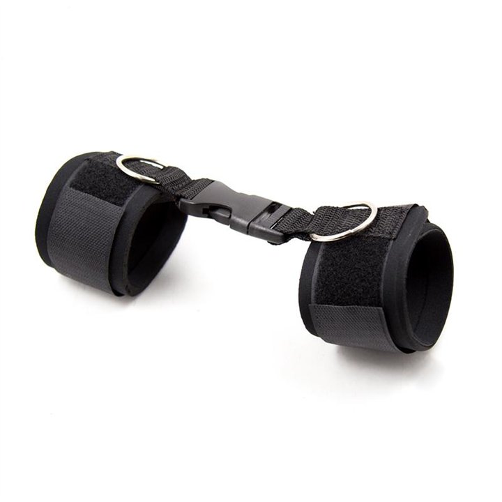 Neoprene Handcuffs with Veldro Black - 843658379464 - Teknashop Ltd