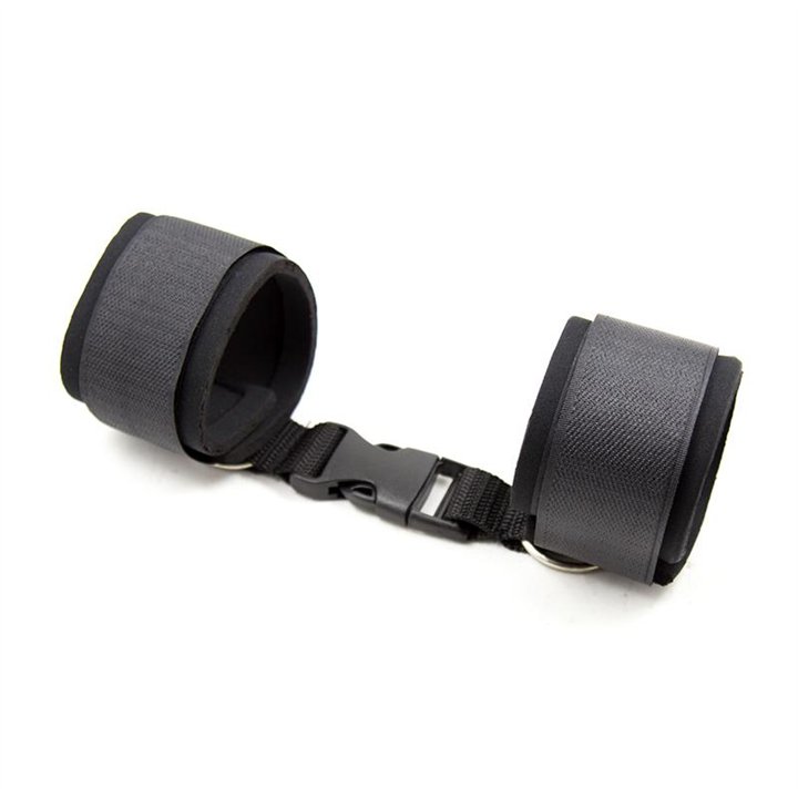 Neoprene Handcuffs with Veldro Black - 843658379464 - Teknashop Ltd