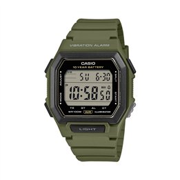 CASIO COLLECTION Mod. ILLUMINATOR 10 YEARS BATTERY - ARMY GREEN - WW.W-738H-3AVEF - Teknashop Ltd