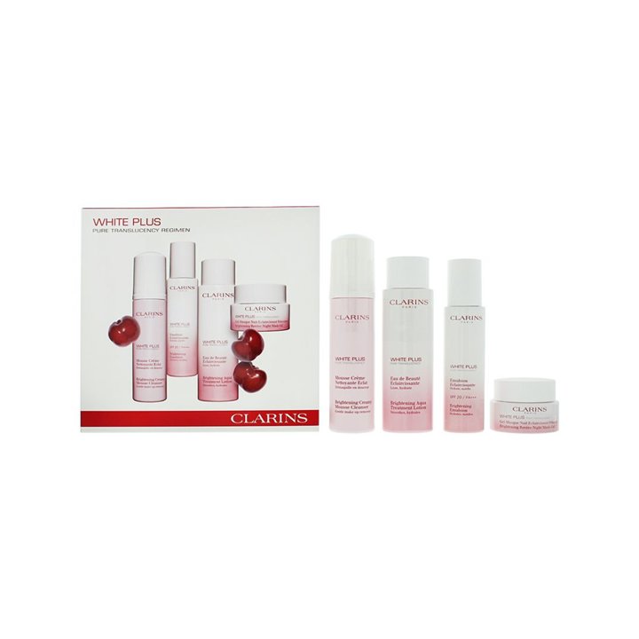 Set Clarins: White Plus, Hydrating, Day, Emulsion, For Face, 75 ml + White Plus, Brightening, Cleansing Foam, 150 ml + White Plu