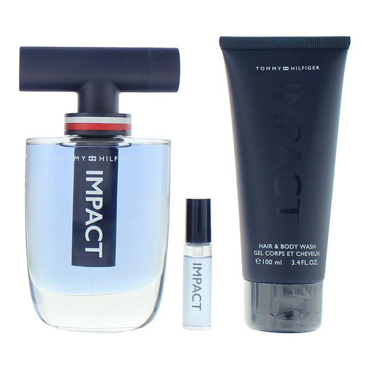 Set Tommy Hilfiger: Impact, Eau De Toilette, For Men, 100 ml + Impact, Eau De Toilette, For Men, 4 ml + Impact, Shower Gel, Body