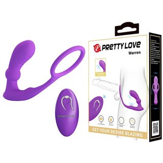 Warren Remote-Controlled Vibrating and Pulsating Anal Plug and Penis Ring - BI-040162W-1 - Teknashop Ltd
