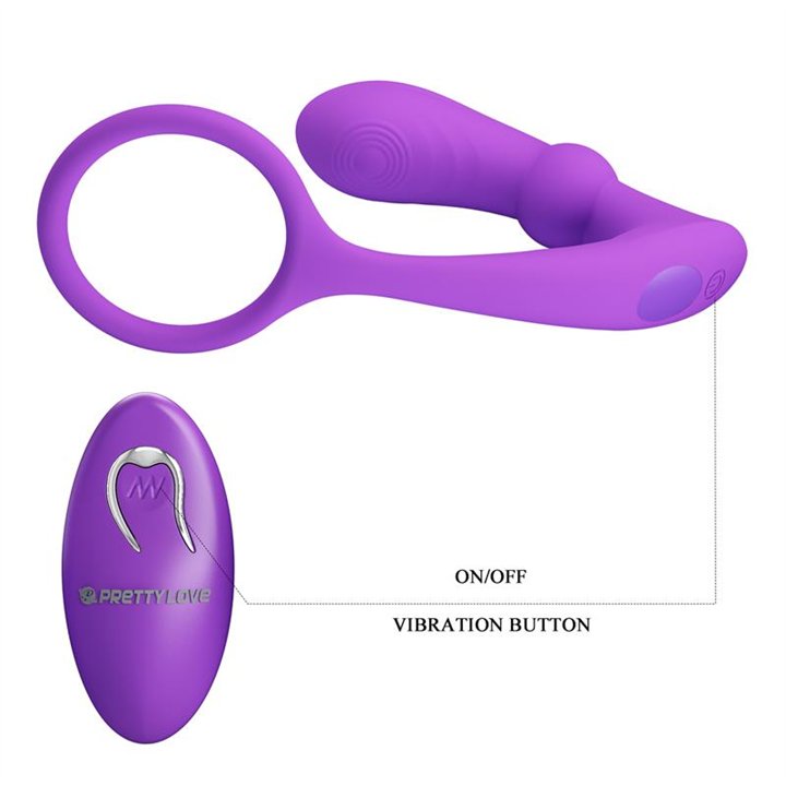 Warren Remote-Controlled Vibrating and Pulsating Anal Plug and Penis Ring - BI-040162W-1 - Teknashop Ltd